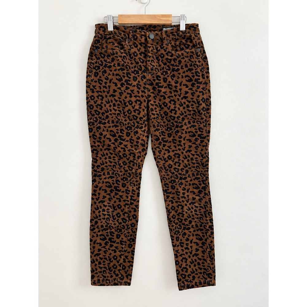 Blank NYC Women's Animal Print Corduroy The Reade Skinny Crop Pants 28